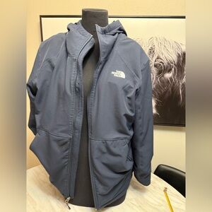 The North Face Dark Navy Blue Hooded Softshell Jacket
